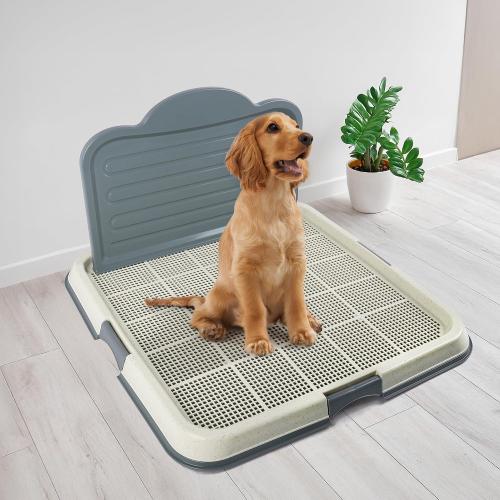 PAWISE Dog Pee Pad Holder Tray with Splash Guard, 23.6 Large Puppy Potty Training Pad Tray, Puppy Litter Box with High-Wall, Indoor Pet Toilet for Small to Medium Sized Dogs