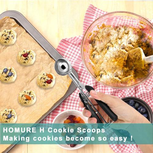 Small Cookie Scoop 1 Tbsp, Size #60 Cookie Dough Scoop, 1 Tableapoon Cookie Scoops for Baking, 18/8 Stainless Steel, Comfortable Grip, for Making Cookies, Melon Ball, Meatball, Cupcake