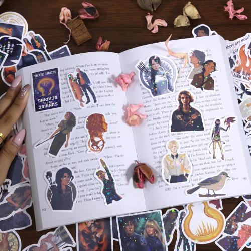 BAMAYSELF 129 Pcs Hungery Cartoon Movie Stickers Pack, Cool Holographic Game Stickers Waterproof Vinyl Glitter Stickers Decal for Teen Adult Girl Water Bottle Skateboard Notebook Phone