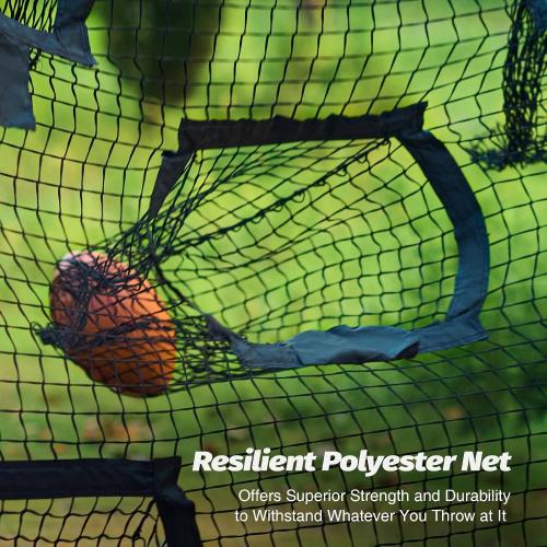Color Black ZELUS 7 x 7ft Football Trainer Throwing Net | Training Target Practice with 5 Targets | Great for Quarterback | Includes Carry Bag