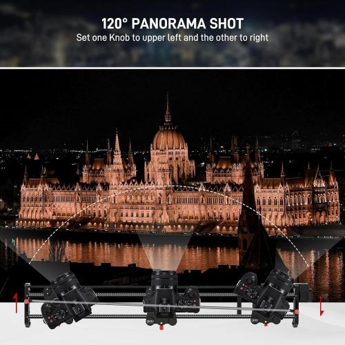 GVM 48/120CM Carbon Fiber Motorized Camera Slider, Professional Camera Slider with Remote Control, Support Video Mode, Time Lapse Photography, Horizontal, Tracking and 120° Panoramic Shooting