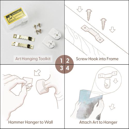 Color-Banner Framed Canvas Print Wall Art Blue, White & Gray Camouflage Imprint Geometric Shapes Illustrations Modern Art Industrial Multicolor Cool for Living Room, Bedroom, Office - 16x24 Black