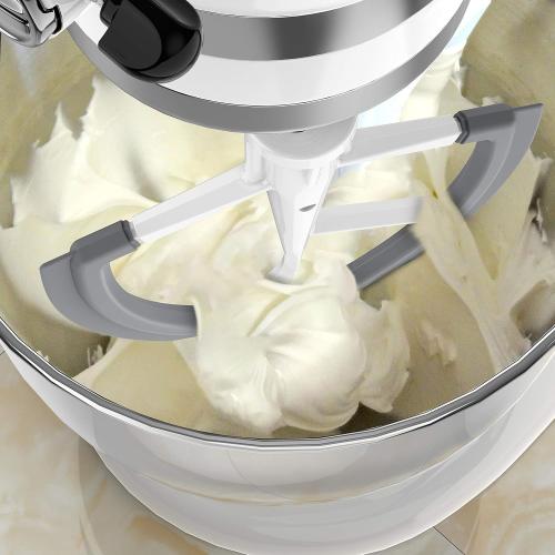 Flex Edge Beater for KitchenAid 6QT Bowl-Lift Stand Mixer, Beater with Double Silicone Edge, Mixer Paddle, Perfect 6 Quart Bowl-Lift Stand Mixer Attachment for KitchenAid, White