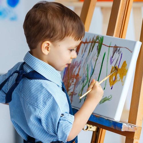 Size 12x12 Pack of 8 FIXSMITH Stretched White Blank Canvas- 12x12 Inch,Bulk Pack of 8,Primed,100% Cotton,5/8 Inch Profile of Super Value Pack for Acrylics,Oils & Other Painting Media