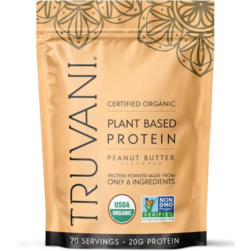 Truvani Vegan Pea Protein Powder | Peanut Butter | 20g Organic Plant Based Protein | 20 Servings | Keto | Gluten & Dairy Free | Low Carb | No Added Sugar