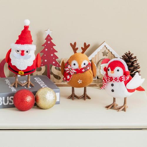 Christmas Decorations Birds,Christmas Birds,Christmas Decor Set of 3 Christmas Tree Birds for Christmas Decor, Ornaments for New Year Xmas Home Décor