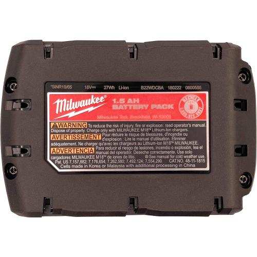Milwaukee M18 1.5 Ah 18V Red Lithium Ion Battery 48.11.1815 for Impact Drill