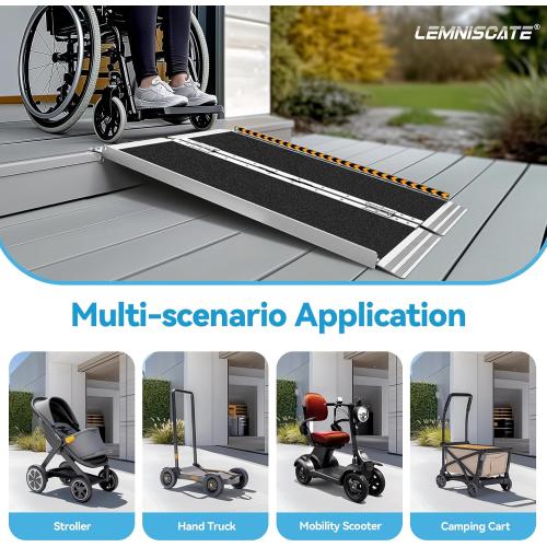 LEMNISCATE 3FT Wheelchair ramp,29.2” W,Non-Slip Portable Aluminum Wheel Chair Ramps, Folding Ramps for Wheelchair for Homes,Entry, Shed, Steps, Stairs, Handicap, Doorways, Curbs, 800LBS Capacity