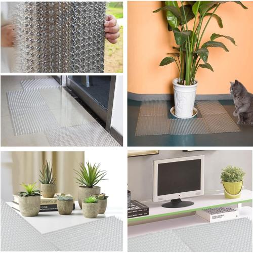 8 Pack Cat Deterrent Outdoor/Indoor Scat Mat, Pet Deterrent Training Mats, Keep Cats/Dogs Away Plastic Mats with Spikes, 12 Sq.ft, 16 x 13 Inches