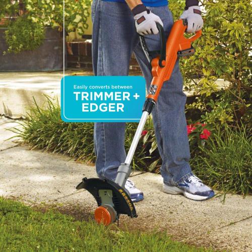 BLACK DECKER 20V MAX String Trimmer and Edger 2 in 1, Cordless Weed Wacker with Auto Spool Feed, Battery and Charger Included, 12 Inch Steel Blade, Reduced Vibration (LST300)