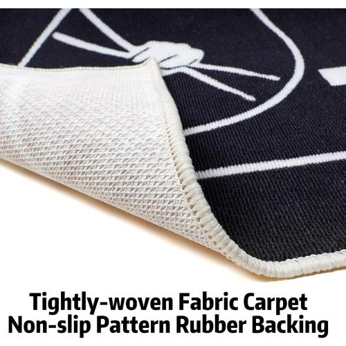 Aucuda Southwest Drum Rug 6x6.6ft Large Drum Mat Outdoor, Tightly Woven Fabric Cool Drum Set Carpet with Non-Slip Grip Bottom, Electric Drum Accessories Studio, Apartment, Soundproof, No Crease.