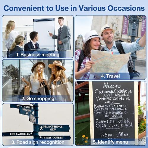 Language Translator Device, Real-Time 2-Way VoiceTranslation in 139 Languages, Support Offline Mode and Photo Translation, Handheld AI Translator for Travel, Study