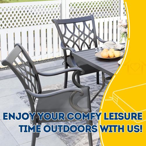 AAAAAcessories Outdoor Seat Cushions for Chairs, Waterproof, Fade-Resistant, 20 x 18 x 3, Patio Furniture Replacement Cushions, Set of 2, Dark Gray