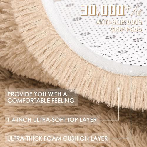 OLANLY 5x8 Machine Washable Large Area Rugs for Living Room, Bedroom, Soft Fluffy Shaggy Bedside Rug, Indoor Floor Carpet for Kids Girls and Boys, Dorms, Nursery, Home Decor Aesthetic, Beige
