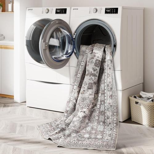 zesthome Size  8x10 Color White Area Rugs for Living Room,Non-Slip Backing Washable Rugs,Vintage Large Area Rug，Stain Resistant Home Decor Rug (Brown/Beige,8'x10')