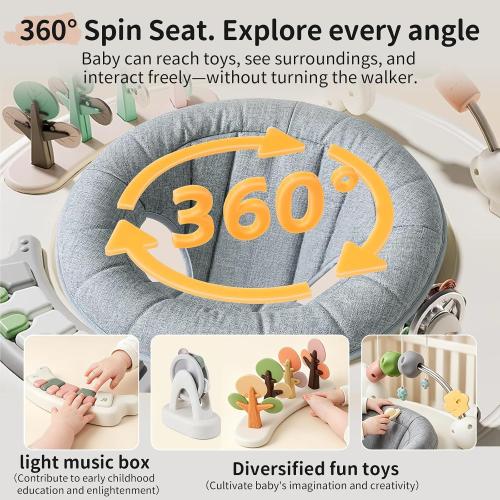 5-in-1 Musical Light Baby Walker, Featuring a Unique Building Block Table Mode, Standing Table, Bouncer, and Stroller Modes. Sturdy Construction with Adjustable Height, Suitable for Babies 6 Months
