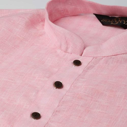Sojanya Medium (Since 1958 Men'S Cotton Linen Checked Only Long Kurta