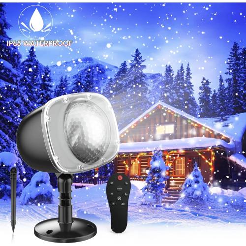 Christmas Snowfall Lights Projector Outdoor,Indoor Holiday Projector Lights with Remote Control, Rotating Snow Falling Projector Lamp for Halloween Xmas Wedding Garden Landscape Decorative(Snow Spots)
