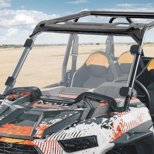 KEMIMOTO Front Windshield Compatible with 2019-2023 Polaris RZR XP 1000 / RZR XP Turbo 2 and 4 Seater, Impact UV Resistant Hard-Coated PC Pre-Installed Rubber Strip Full Windshield #288401