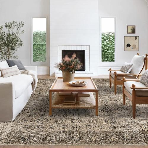 8x10  Washable Area Rugs color brown greyish