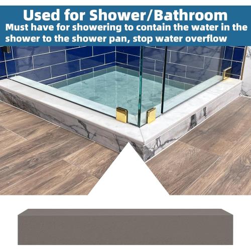 Shower Curb Kit,Waterproof Prefabricated Shower Pan Curb,Trimmable Ready to Tile Shower Curb Threshold for Shower Construction/Bathroom Renovation,Lightweight,Easy Installation,Load Bearing,48Length