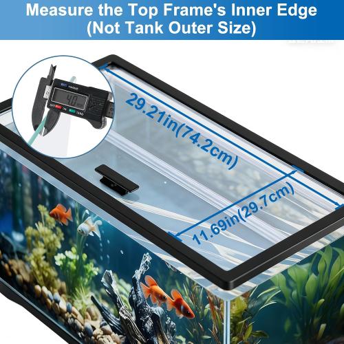 29.21 x 11.69 x 0.16in Aquarium Lid Clear Tempered Glass Canopy | Clear Tempered Aquarium Fish Tank Hoods, FITS for Most 20Long/29 Gallon Fish Tanks (Aqueon, Marine Land & Perfecto)
