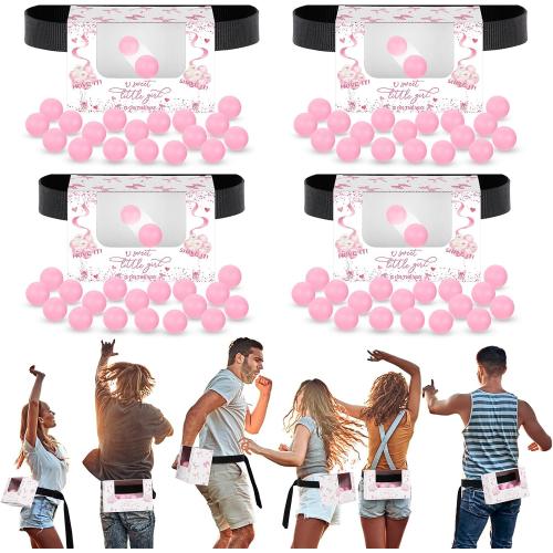 Lunmon 4 Set Pink Bow Baby Shower Twerk Game Shaking Ball