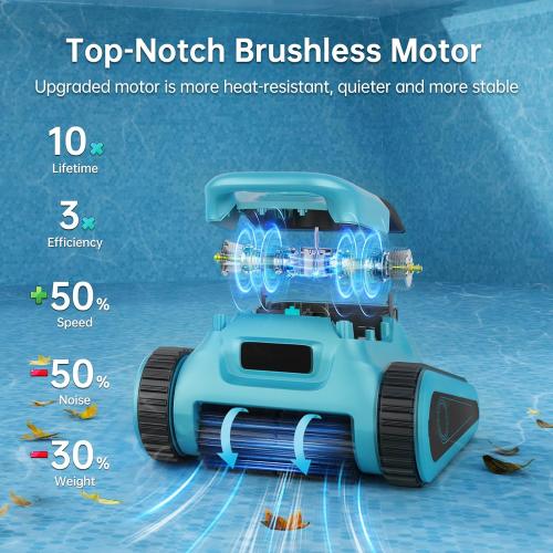 NexTrend Pool Vacuum for Inground Pools Cordless Robotic Pool Cleaner, Smart Navigation, 150min Runtime, 180W Powerful Suction, Floor Walls Waterline Cleans Up to 2,050 sq.ft