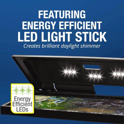 Tetra LED Hood 20 Inches By 10 Inches, Low-Profile Aquarium Hood With Hidden Lighting