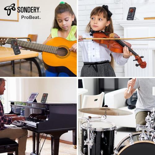 Sondery Digital Metronome Rechargeable English Vocal Counting with Timer Function for Piano Guitar Drum and All Instruments