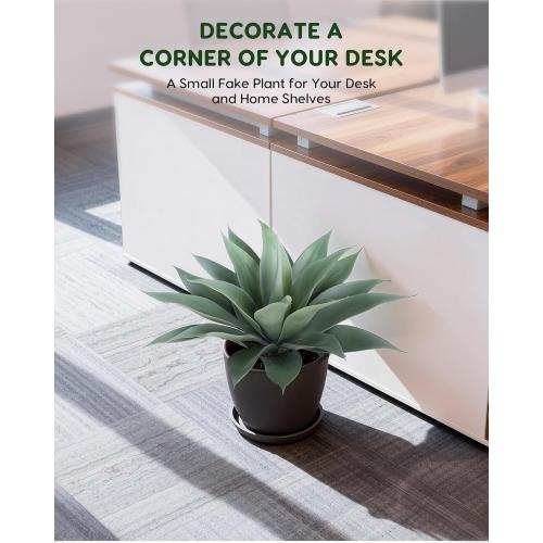 Velener Artificial Outdoor Blue Agave Plant - Small Size UV Resistant Fake Agave Plants for Indoor and Outdoor Decor(18 Inch)-2 Pack