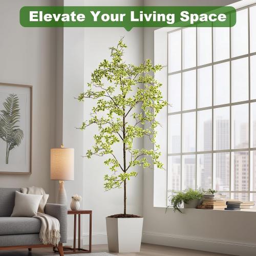 Bailikang 8FT Artificial Black Olive Tree Artificial Olive Plants, Tall Faux Olive Tree Faux Silk Plant Fake Plant Ultra-Realistic Silk Leaves & Natural Trunk Indoor Outdoor Use
