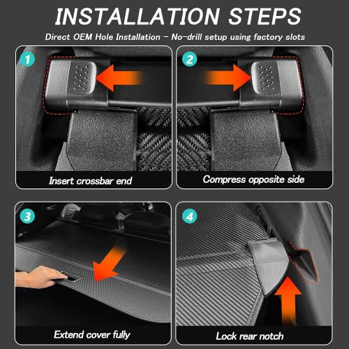 Cargo Cover for BMW X3 2025 2026 Accessories Retractable Trunk Cover Security Shielding Shade Cargo Luggage Cover Trunk Privacy Protection (Carbon Fiber Texture)