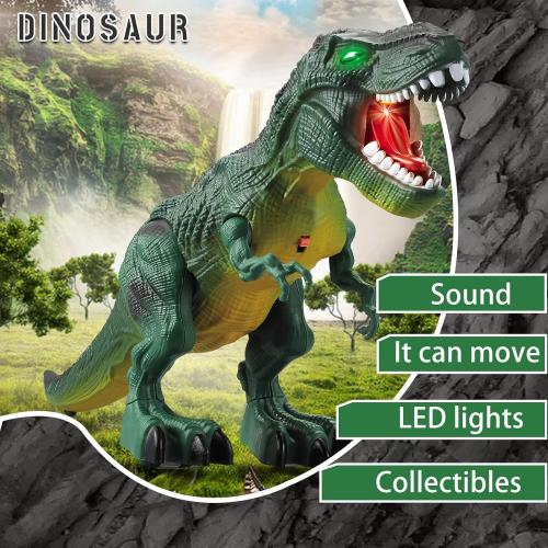 2 Pack Dinosaur Toys, Electric Walking Dinosaurs Toys for Kids 3-5 5-7 with LED Lights & Sounds & Roaring, Robot Dinosaur Figures for Boys Girls Party Favors & Birthday Gifts