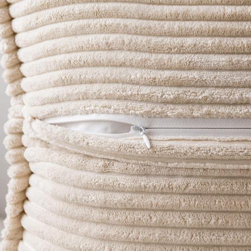MIULEE Decorative Throw Pillow Covers for Couch Bed Livingroom 16x16 Inch Set of 2 Beige Boho Accent Throw Pllows Broadside Striped Patchwork Soft Corduroy Pillowcases