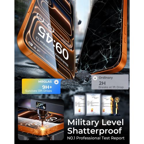 MRGLAS TOP 9H  Glass 2 2 Packs for iPhone 17 Pro Max Privacy Screen Protector with Camera Lens Protector [Zero Bubble][10X Military Protection] 17 ProMax Tempered Glass Full Edge Coverage,Case-Friend