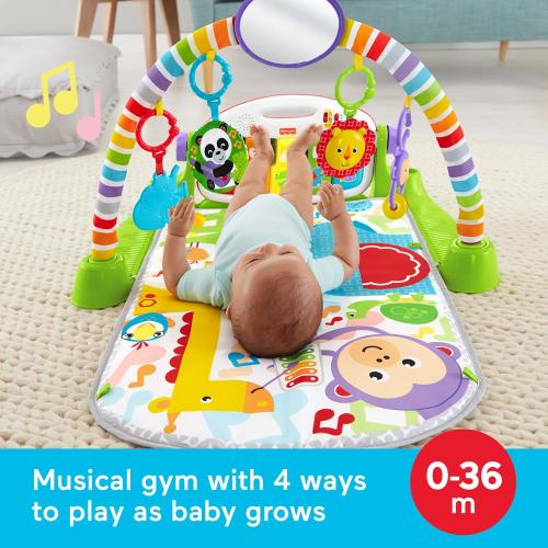 Fisher-Price Baby Playmat Deluxe Kick & Play Piano Gym for Learning & 2 Maracas Soft Rattles for Newborn to Toddler Play Ages 0  Months