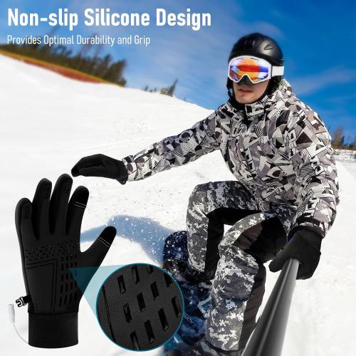 Heated Gloves for Men Women, Continuous USB Power Full Finger Hand Warmers 3 Levels Temperature Thermal Heated Mittens Double-Sided Heating Winter Gifts for Outdoor Skiing Cycling Hiking