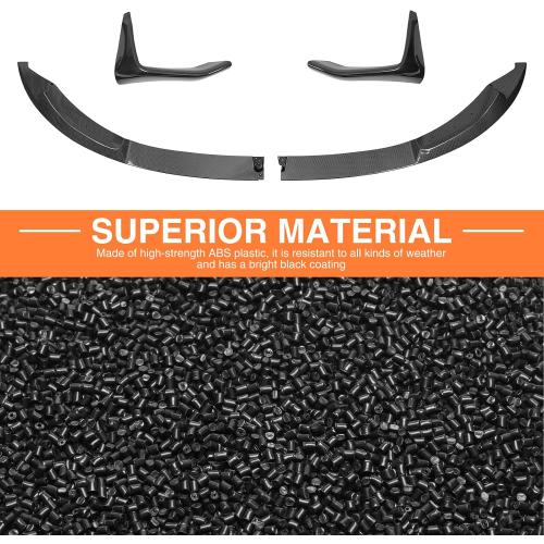 4pcs Front Bumper Lip Splitter Spoiler Compatible with 2015-2020 BMW F80 M3 F82 M4 F83 M4 MP Style, Car Body kit Accessories Front Lip Splitter (Carbon Fiber)