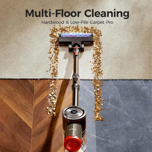 Cordless Vacuum Cleaner with Back-Saving&Self-Standing,450W/40Kpa Powerful Suction Stick Vacuum Cleaners for Home,45Min Stick Vacuum Cordless for Hard Floors,Carpets,Pet Hair,Car