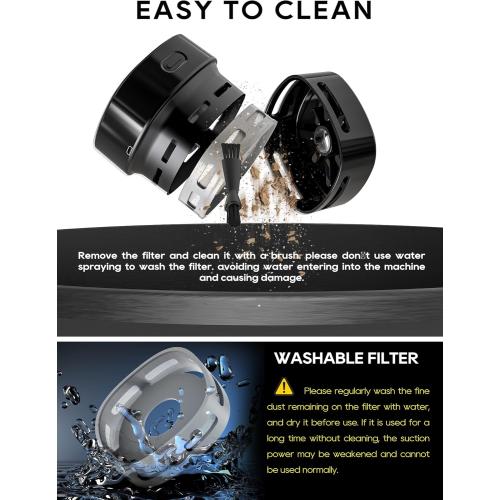 Desktop Vacuum Cleaner with Nozzle, Rechargeable Small Handheld Vacuum, Cordless Mini Desktop Countertop Sweeper for Keyboard Computer Dust Crumbs Piano, Detachable Design