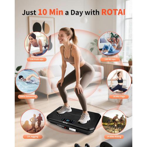 Shake Plate Vibration Exercise Machine for Lymphatic Drainage Massager & Weight Loss, 400 lbs Capacity Whole Body Vibrating Plate Workout for Women and Men