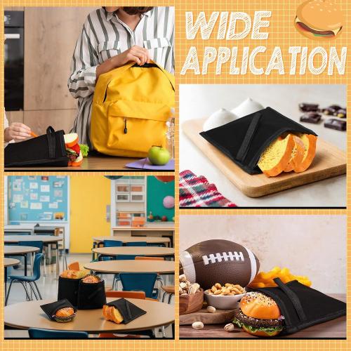Reallnaive 4 Set Insulated Sandwich Bags, 4 Sizes, Casual Design