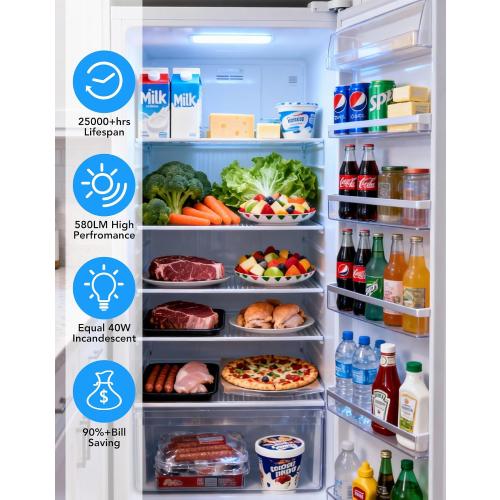 5W LED Refrigerator Light Bulbs 40 Equivalent, A15 Small Applicance Light Bulb E26 Medium Base, 120V Waterproof Fridge Bulbs Daylight White Freezer Home Lighting Lamp Non-dimmable, 2 Pack