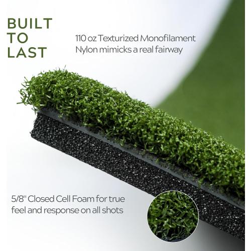 The Original Country Club Elite® by Real Feel Golf Mats® 10”X24” Hitting Strip | Heavy Duty Commercial Practice Mat | Accepts A Real Tee | Swing Down and Through | Indoor/Outdoor