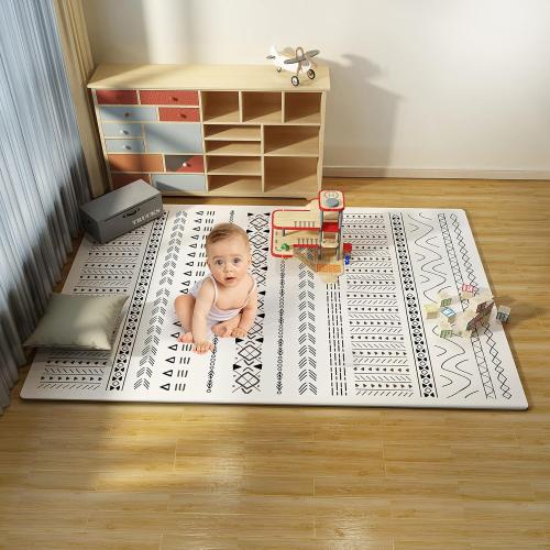 TCBunny Extra Large Baby Play Mat - 4FT x 6FT Foam Puzzle Floor Mat for Kids & Toddlers (Mixed Marks White/Black)
