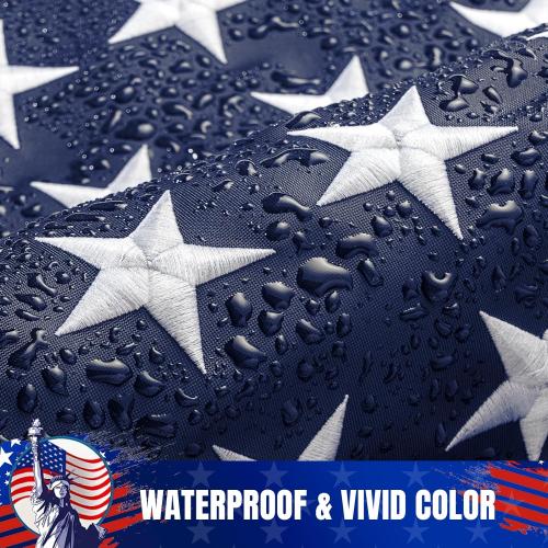 American Flag 4x6Ft for Outside, Long Lasting, Heavy Duty Nylon, Fade Resistant, High Wind US Outdoor Flags with Embroidered Stars, Sewn Stripes, Brass Grommets