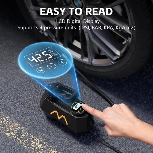 Tire Inflator Portable Air Compressor, Air Pump for Car Tires, 12V DC-Powered Auto Pump with Digital Pressure Gauge, Emergency LED Light - Car Accessories for Car, Motorcycles, Bicycle, Ball, Balloons