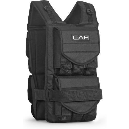 CAP Barbell Adjustable Weighted Vest | 20-150 lbs | Heavy-Duty Workout Vest with Removable Iron Weights for Strength Training, Cardio, Running, and Calisthenics