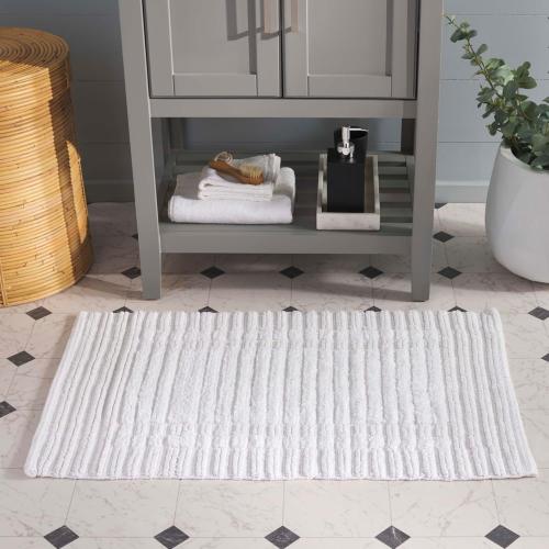 Better Homes & Garden-  Collection Handmade Machine Washable White and grey - Bath Mat